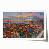 Extra large rolled print of Sochi scenery with vibrant floral elements, ideal for art wall dining room.