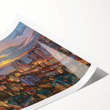 Extra large wall art of line art flowers, in muted earth tones on a rolled print, ideal for large living room decor.