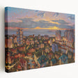 Side view of a stretched canvas featuring a scenic Sochi landscape, ideal for kitchen wall art.