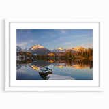 Textured abstract art print of a European scenery in Slovakia, using muted earth tones on a white-framed mat.