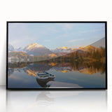 Large abstract wall art featuring a Slovakian landscape in muted earth tones on a framed acrylic.