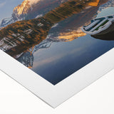 Art deco poster of a European scenery in Slovakia, featuring muted earth tones on rolled canvas.