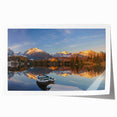 Roll print of a European Slovakian scenery in soft pastel shades, suitable as art wall dining room decor.