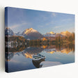 Large art print of a European village with soft pastel colors on stretched canvas, ideal for kitchen wall art.