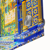 Large abstract depiction of Andalucia, Spain in muted earth tones on acrylic glass, ideal for dining room art.