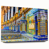 Large abstract wall art of Andalucia, Spain, in muted earth tones on acrylic glass, ideal for bedroom or dining room decor.