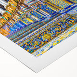 Art deco poster of Andalucia scenery in muted earth tones on rolled canvas, ideal for dining room wall art.