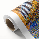 Art deco style poster of Andalucia scenery in soft pastel shades on rolled canvas, ideal for nursery wall art.