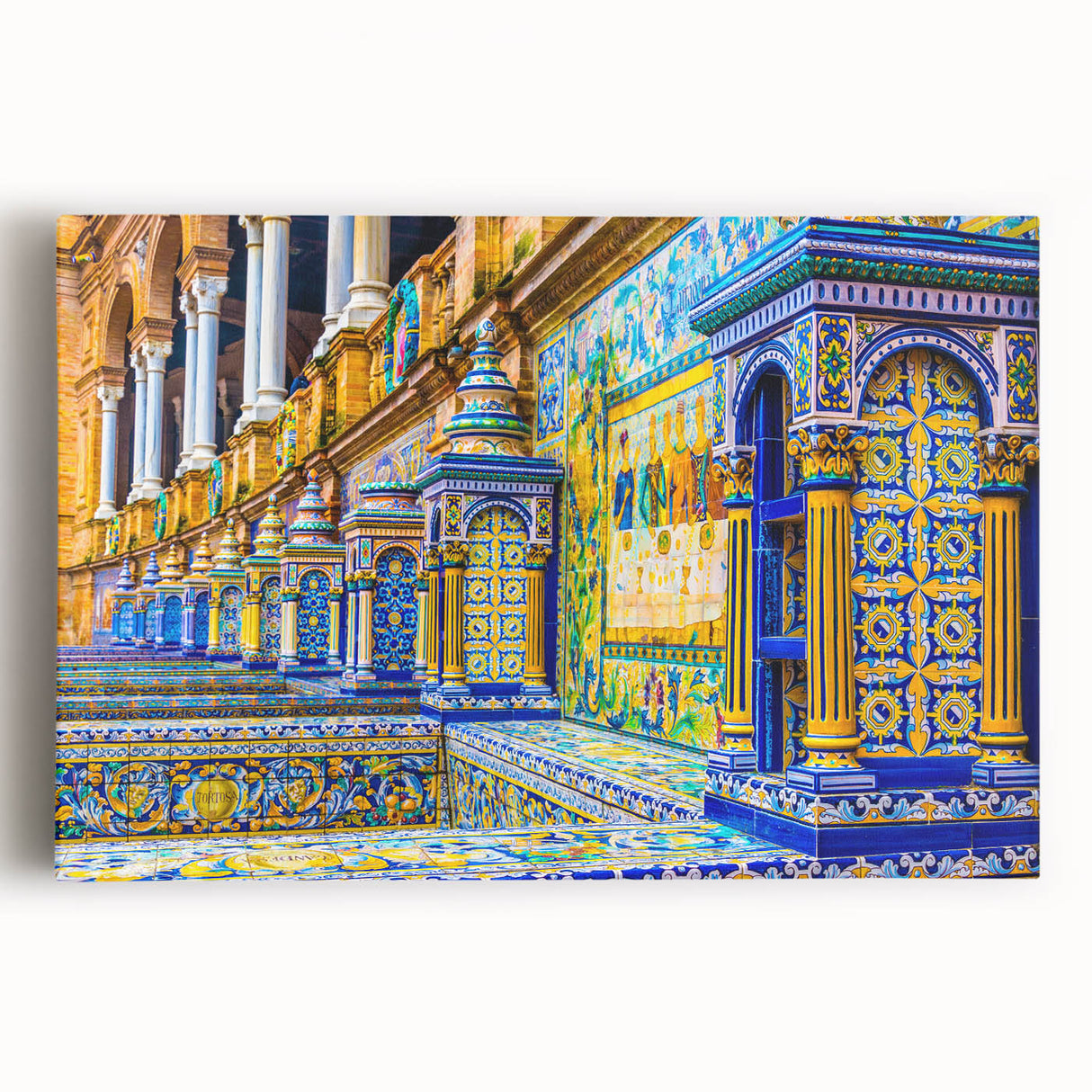 Black and white photograph of Andalucia, Spain on stretched canvas, ideal for kitchen wall art.