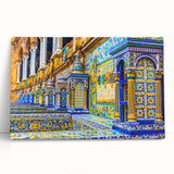 Black and white photograph of Andalucia, Spain on stretched canvas, ideal for kitchen wall art.