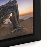 Extra large framed canvas featuring a textured, colorful abstract of the Canary Islands, ideal for living room decor.