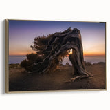 Framed canvas depicting a vintage European landscape in muted earth tones, ideal for bedroom wall art.