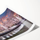 Extra large wall art featuring line art flowers in muted earth tones on a rolled print, suitable for large living room decor.