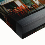 Black and white landscape art painting of Stockholm on stretched canvas, ideal for bedroom wall art.