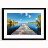 Extra large abstract art print of a vibrant, textured European scenery on a black framed canvas, ideal for living room decor.