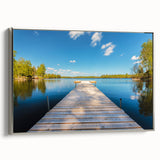 Framed canvas featuring a vintage-style landscape painting of a Swedish scenery in muted earth tones.