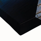 Black and white landscape art painting of a Swedish scenery on stretched canvas, ideal for bedroom wall art.