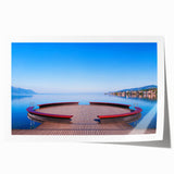 Rolled print of Geneva scenery in pastel shades on canvas, ideal for dining room wall art.