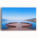 Black and white stretched canvas of Geneva scenery, ideal for kitchen wall art.