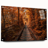 Large abstract wall art of a European Ukrainian scenery in vibrant colors on acrylic glass.