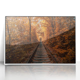 Art deco poster of a European scenery in muted pastel colors, framed acrylic, ideal for modern art wall decor in a nursery.