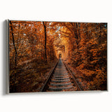 Landscape art painting of a European scenery on framed canvas, featuring a blend of colorful and black tones.