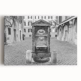 Black and white large art print of the Vatican on stretched canvas, suitable for kitchen wall art.