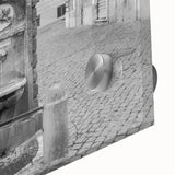 Large abstract wall art of the Vatican in muted earth tones on acrylic glass, ideal for dining room ambiance.