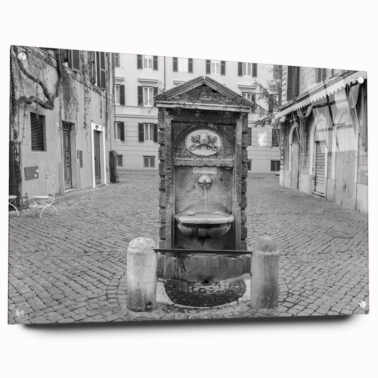 Acrylic print of the Vatican scenery in muted earth tones, suitable for bedroom or dining room decor.