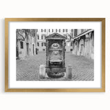 Extra large abstract art print of the Vatican scenery in textured gold frame, ideal for living room decor.