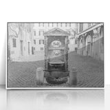 Art Deco poster of the Vatican scenery in muted earth tones on framed acrylic, suitable for modern art wall decor.