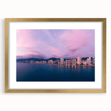 Extra large wall art featuring an abstract depiction of Acapulco with textured details in vibrant colors, framed in gold.