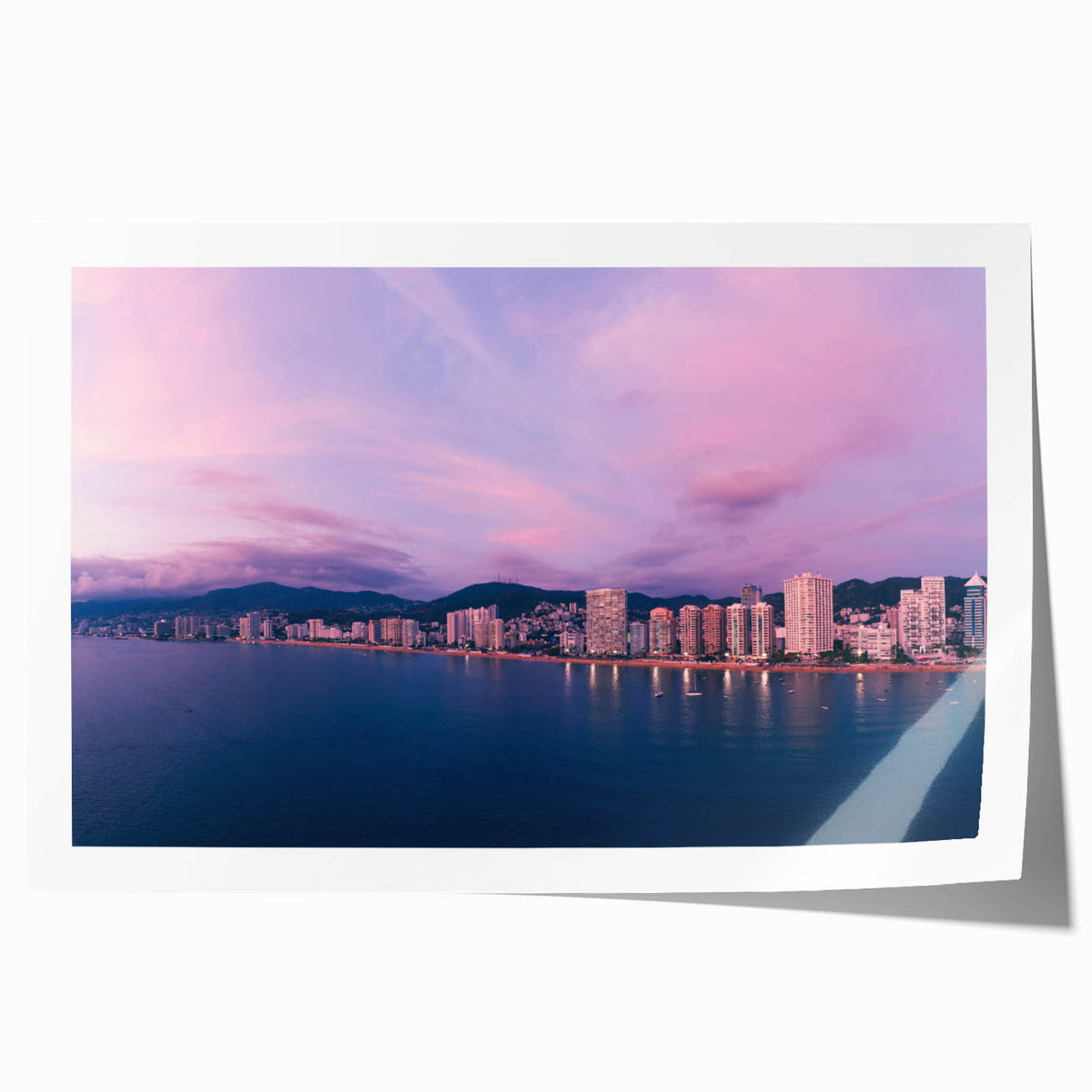Rolled print of Acapulco scenery in muted earth tones, ideal for art wall dining room or classy bathroom.