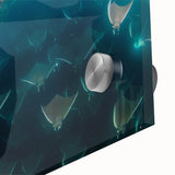 Large abstract wall art depicting Baja California scenery in muted earth tones on acrylic glass.