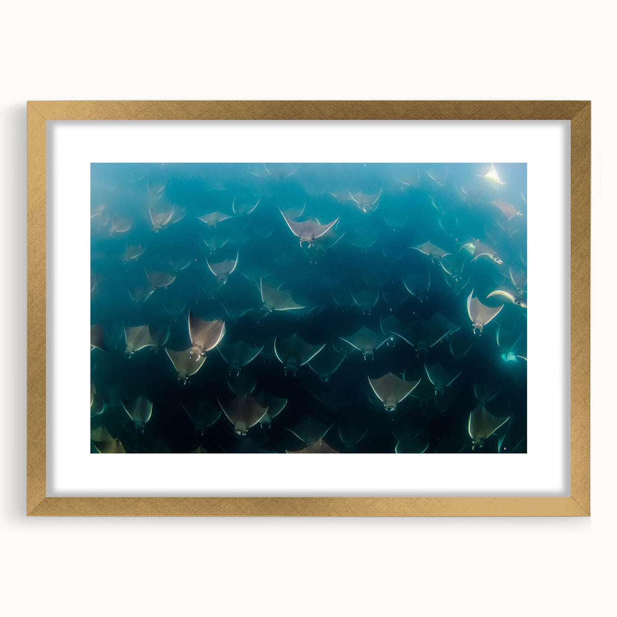 Extra large wall art depicting an abstract textured scenery of Baja California in muted earth tones, framed in gold.