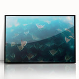 Large abstract wall art depicting a vibrant Baja California scenery on a framed acrylic, ideal for modern living room decor.