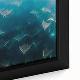 Extra large framed canvas depicting the Baja California landscape in black with colorful, textured elements.