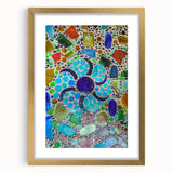 Extra large abstract art print of Cabo San Lucas scenery in gold frame, featuring textured design in earth tones.