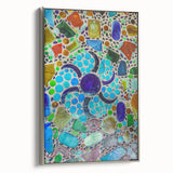 Landscape art painting of Cabo San Lucas on a framed canvas, featuring vibrant blue and green tones.