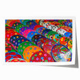 Extra large rolled print of Cancun scenery with vibrant floral elements, suitable for dining room wall art.