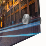 Large abstract depiction of Mexico City in muted earth tones on acrylic glass, suitable for dining room art.