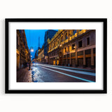 Extra large framed wall art of an abstract Mexico City scene in vibrant, textured colors, ideal for living room decor.