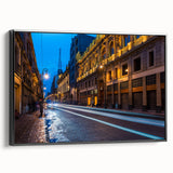 Black and white vintage poster art of Mexico City landscape on framed canvas, suitable for bedroom wall decor.