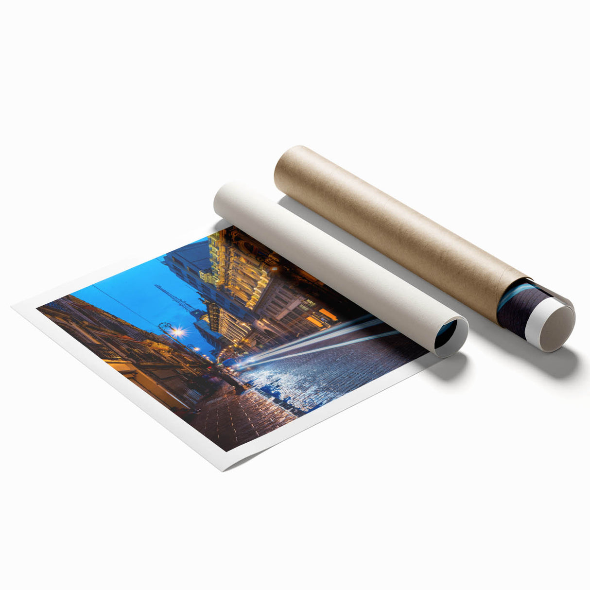 Extra large rolled print of Mexico City scenery with vibrant floral designs, ideal for classy bathroom wall art.