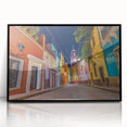 Large abstract wall art featuring a colorful depiction of Guanajuato, Mexico.