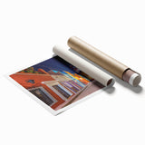 Extra large rolled print of Guanajuato scenery with vibrant floral elements.
