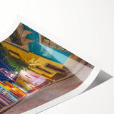 Extra large wall art featuring line art flowers on a rolled print, with a vibrant Guanajuato scenery.