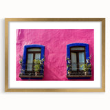 Abstract art print of Oaxaca scenery in textured style, featuring earthy tones on a gold-framed canvas.