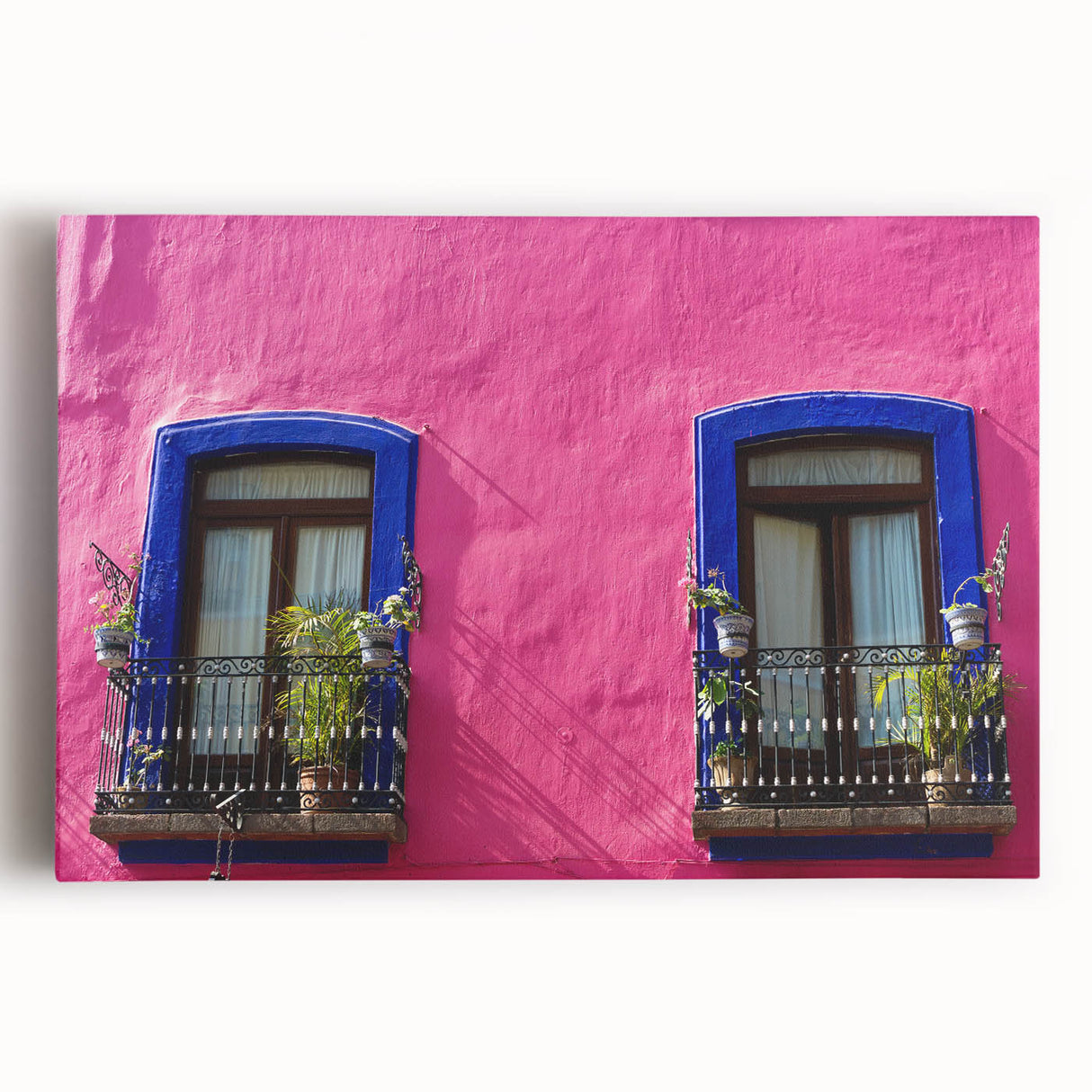 Black and white stretched canvas of Oaxaca scenery, ideal for kitchen wall art.