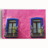 Black and white stretched canvas of Oaxaca scenery, ideal for kitchen wall art.
